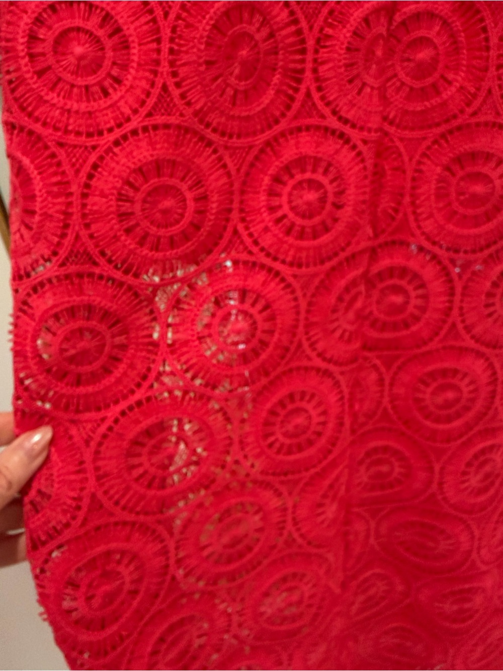 Trina Turk Coral Crochet Lace Maxi Robe - Picture 9 of 11